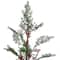 3ft. Pre-Lit Potted Berries & Pine Artificial Christmas Tree, Warm White LED Lights